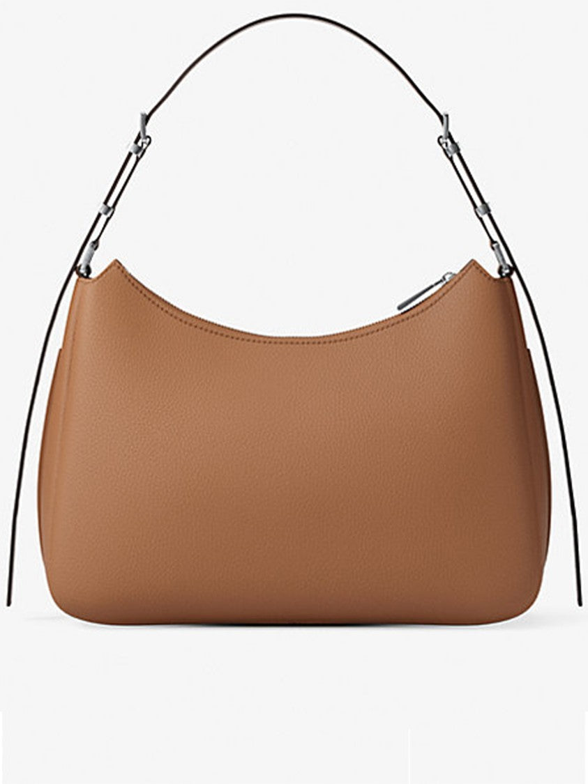 Michael Kors Brown Structured Faux Leather Shoulder Bag