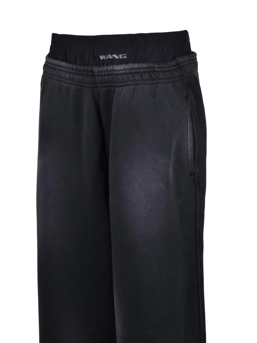 Alexander Wang Relaxed Fit Black Cotton Jumpsuit With Cropped Hem