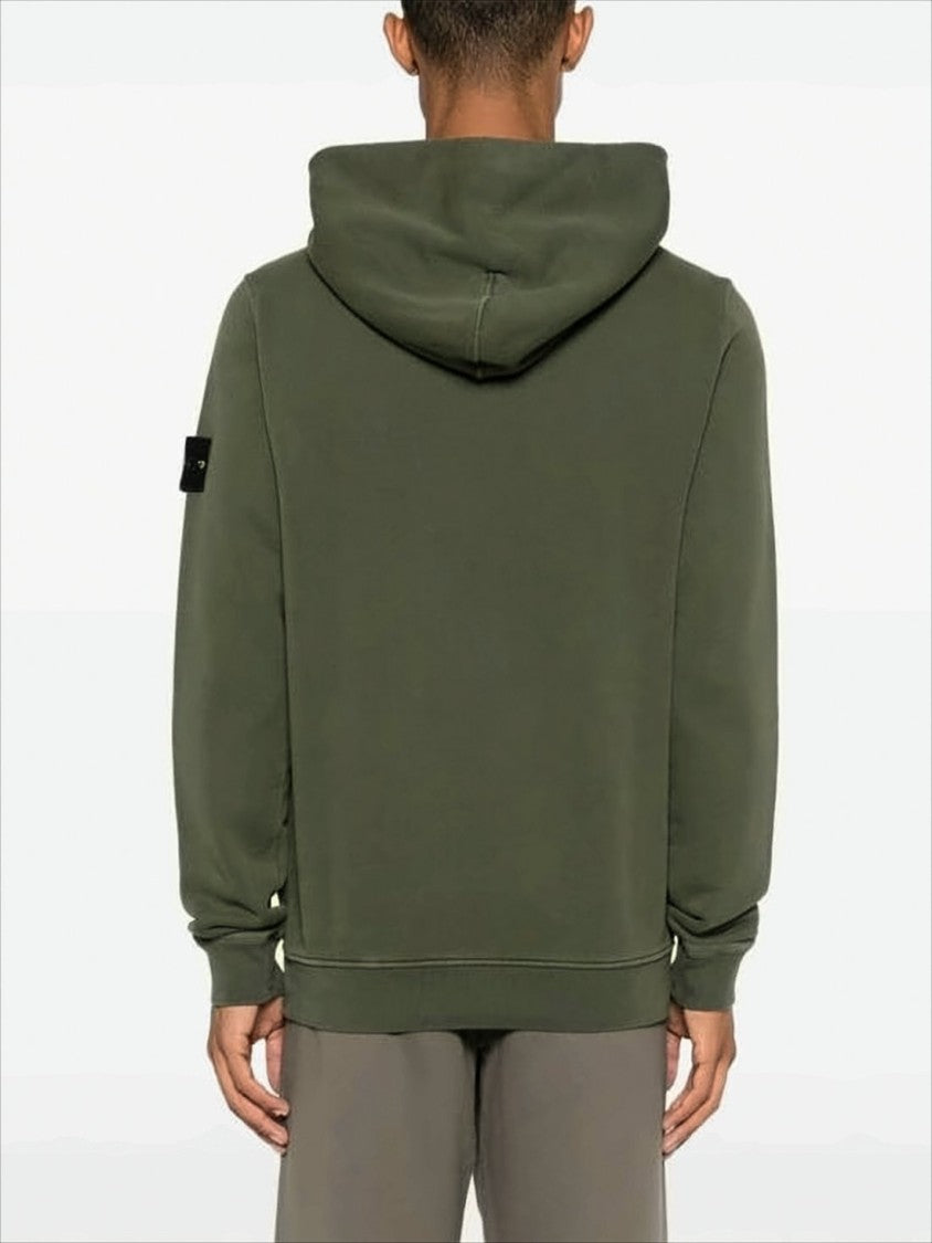 Stone Island Relaxed Fit Olive Green Hoodie