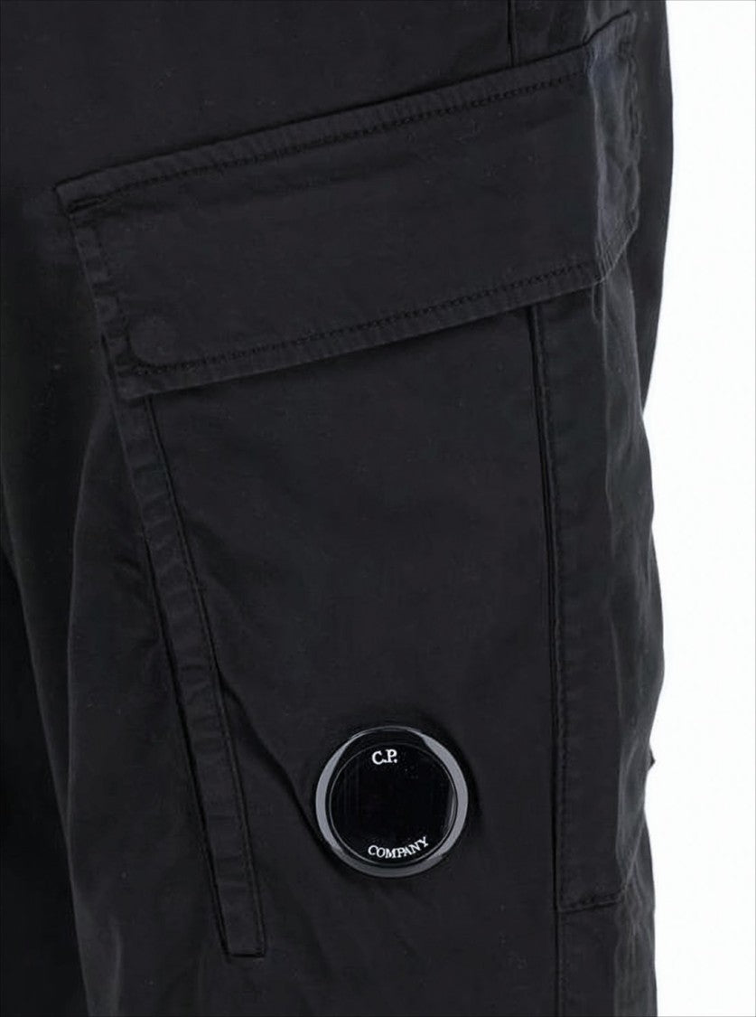 C.P. Company Cargo-Inspired Straight Pants With Iconic Logo Patch