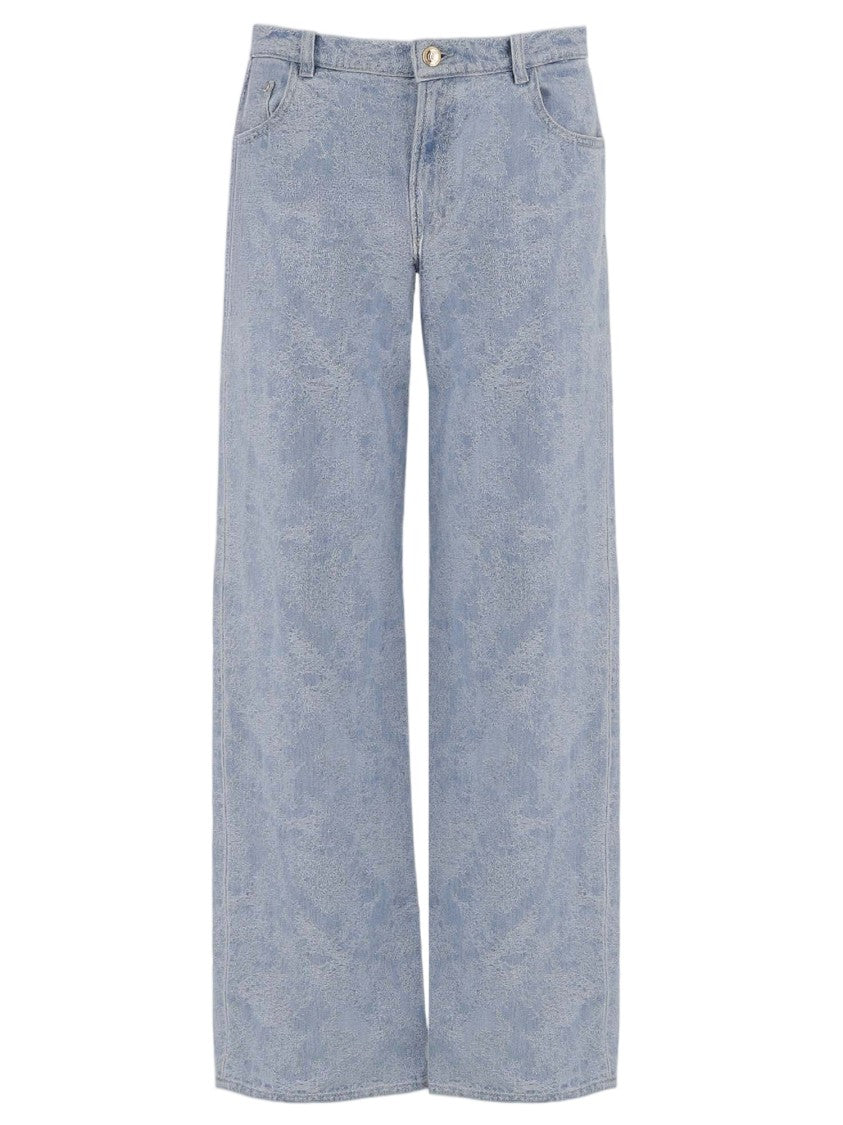 Just Cavalli Light-Colored Wide-Leg Jeans With Classic Five-Pocket Design