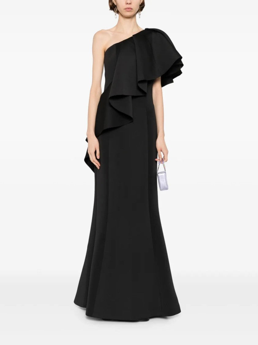 Saiid Kobeisy Ruffled Scuba Long Dress