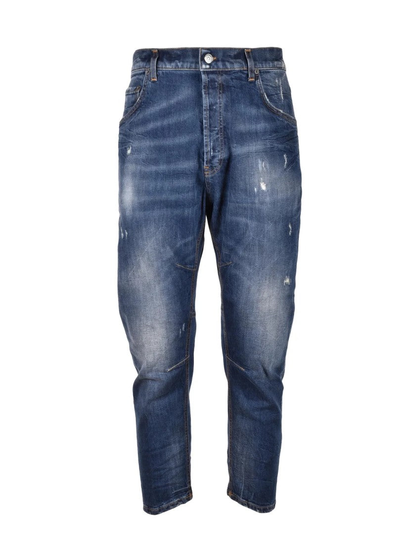 Dondup Tapered Fit Distressed Denim Jeans