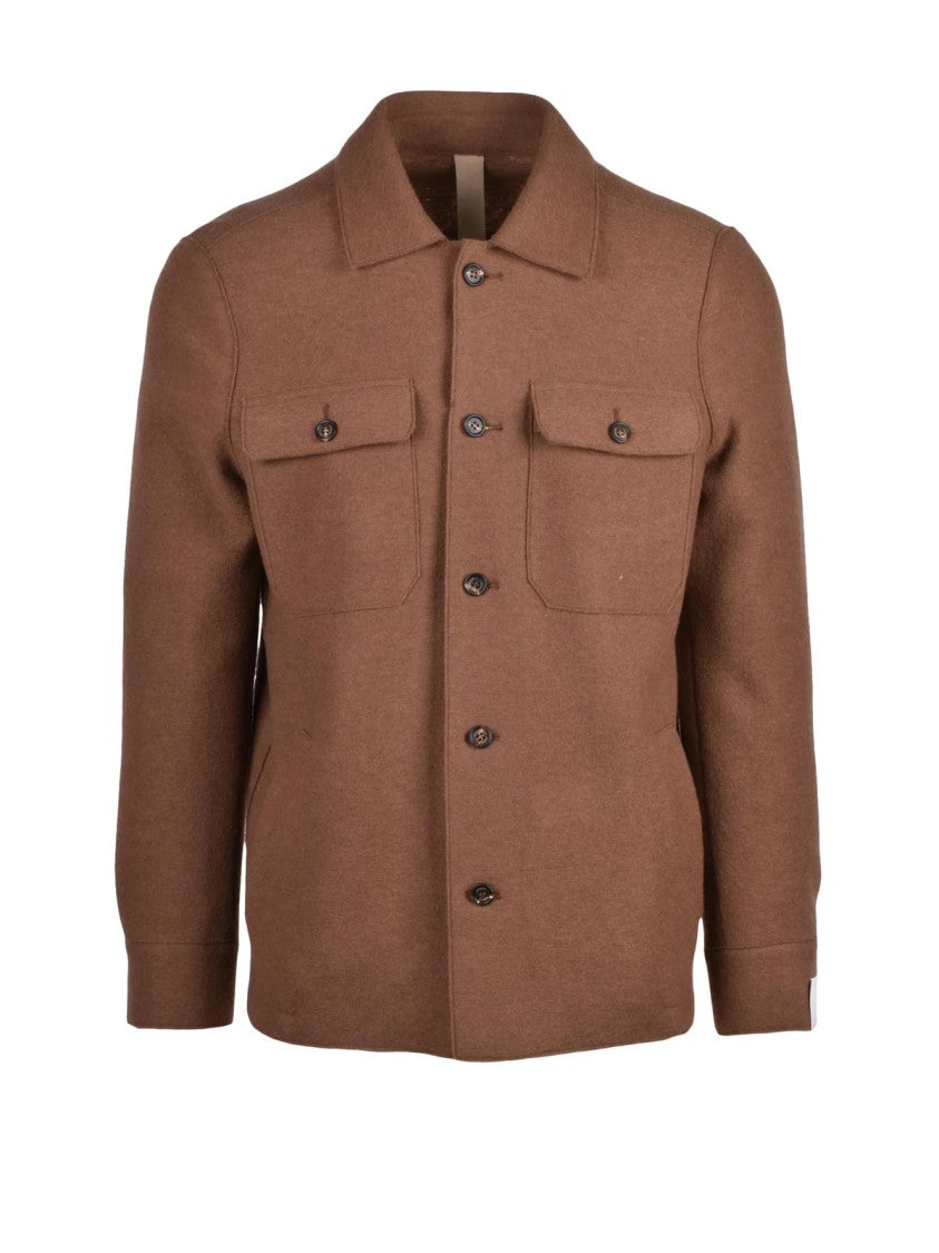 Eleventy Wool Blend Shirt Jacket With Clean Silhouette And Versatile Design