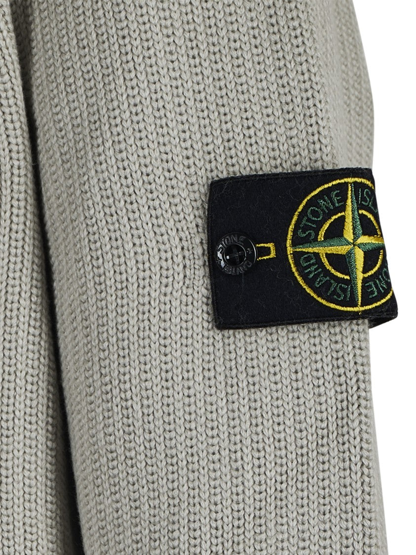 Stone Island Ribbed High Neck Grey Sweater