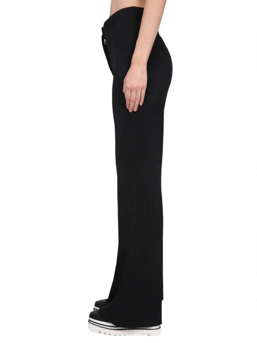 Stella Mccartney Wide-Legged Tailored Pants With Zipper And Hook Closure