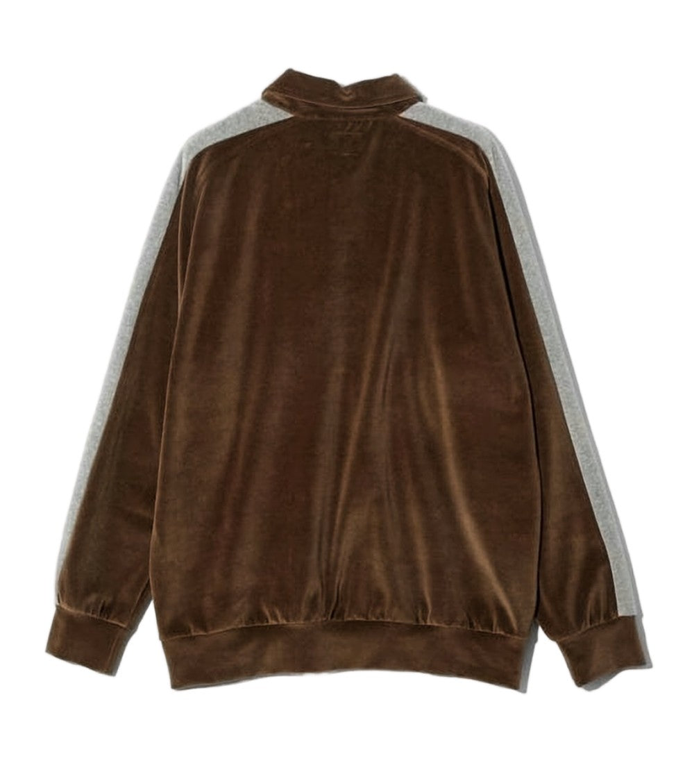 Needles Velvet Textured Long-Sleeve Polo Shirt