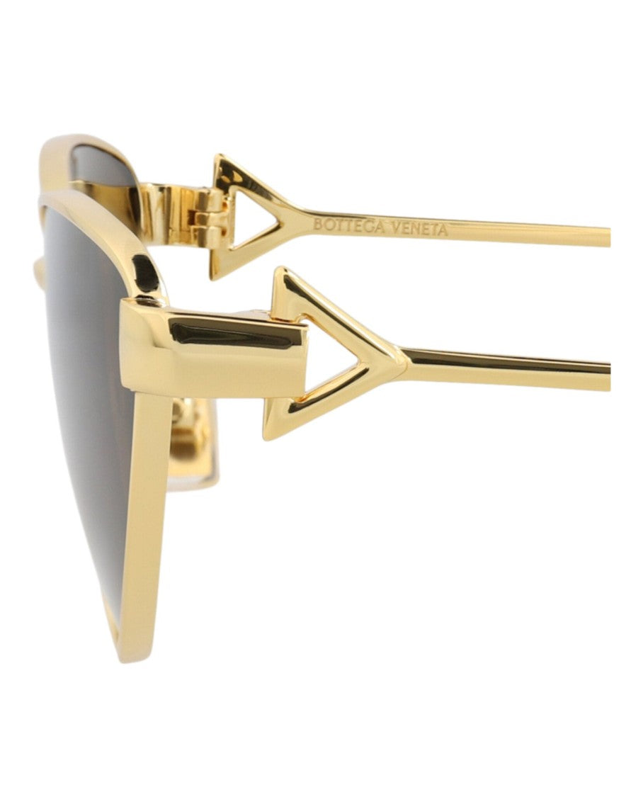 Bottega Veneta Cat Eye-Frame Metal Sunglasses With Cutout Accents