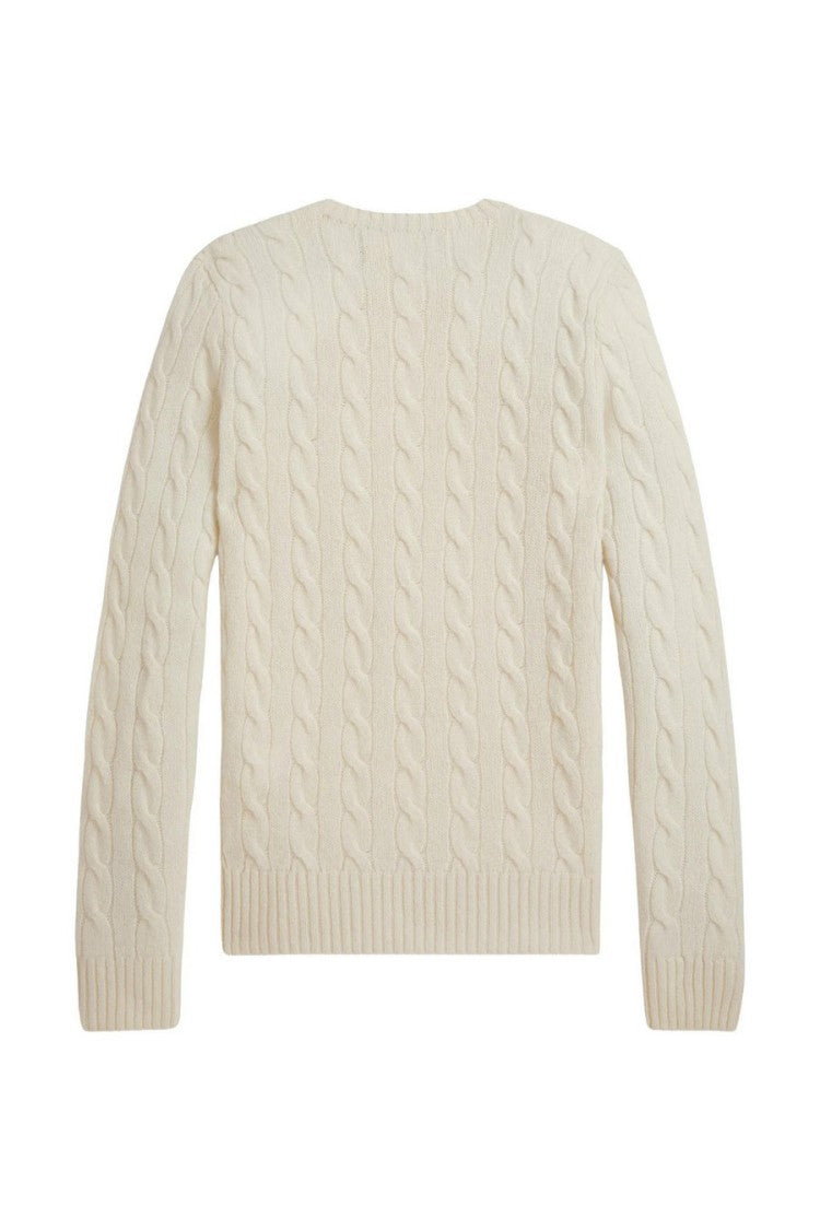 Polo Ralph Lauren Cream Cable-Knit Wool-Blend Sweater