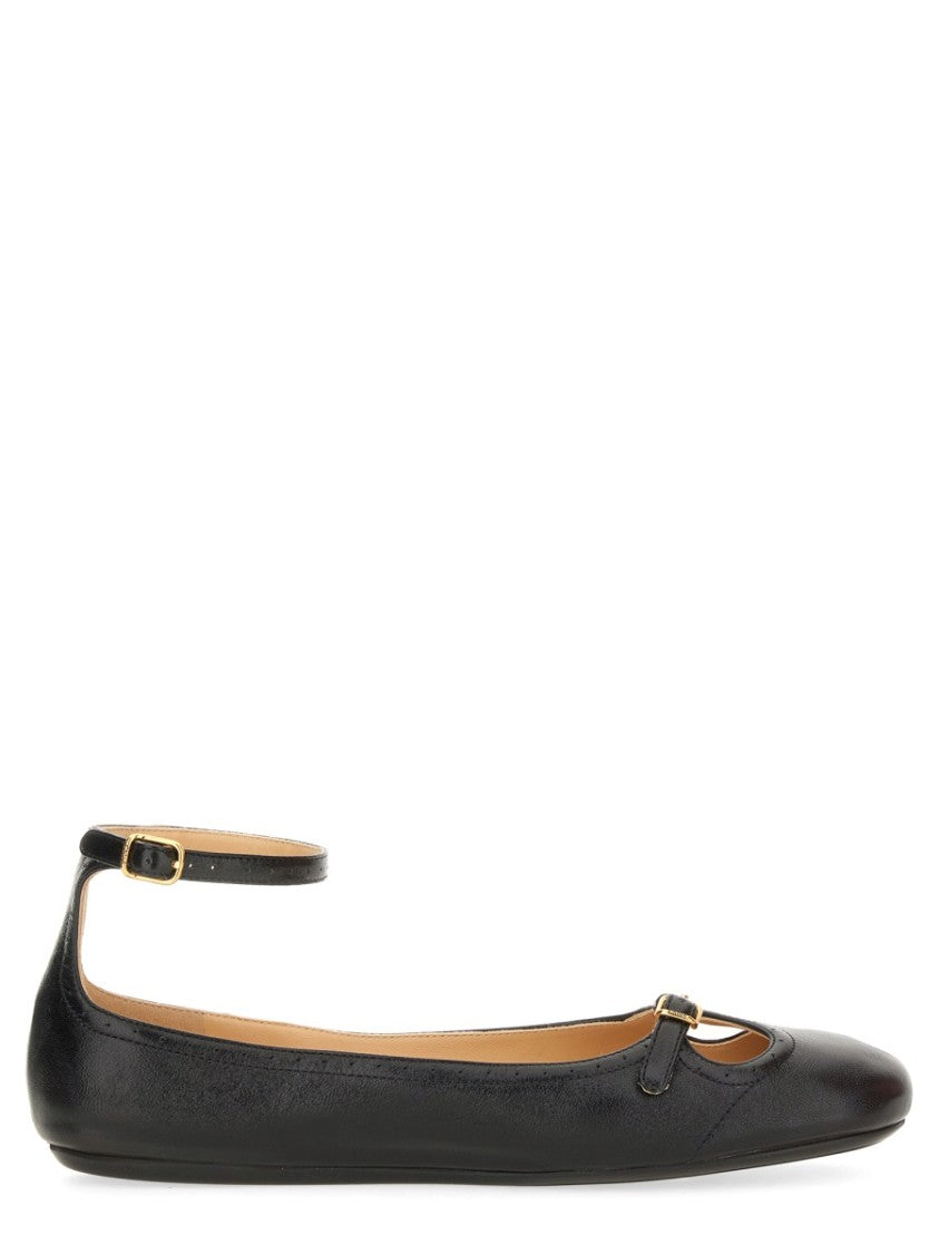Chloé Misty Ankle Strap Shearling Flats