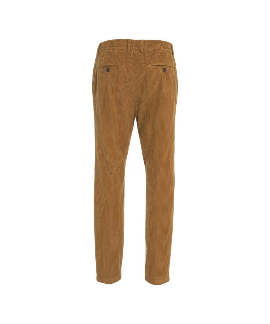 Cruna Corduroy Trousers With Pronounced Pleats And Tapered Fit