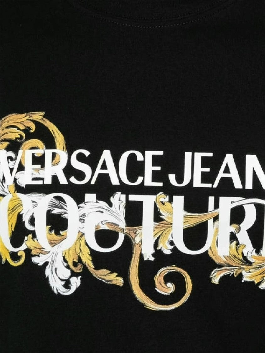 Versace Graphic Print Short-Sleeve T-Shirt With Bold Ornamental Design
