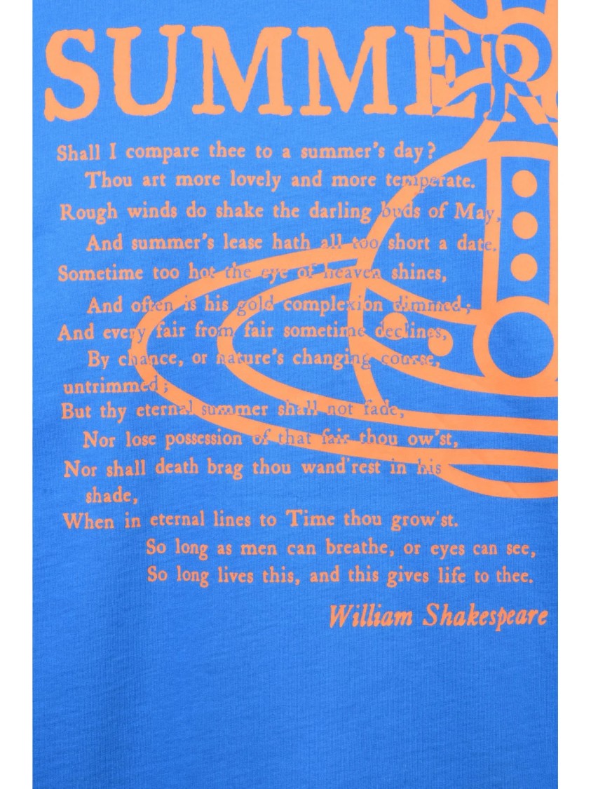 Vivienne Westwood Light Blue Cotton T-Shirt With Bold Graphic Print