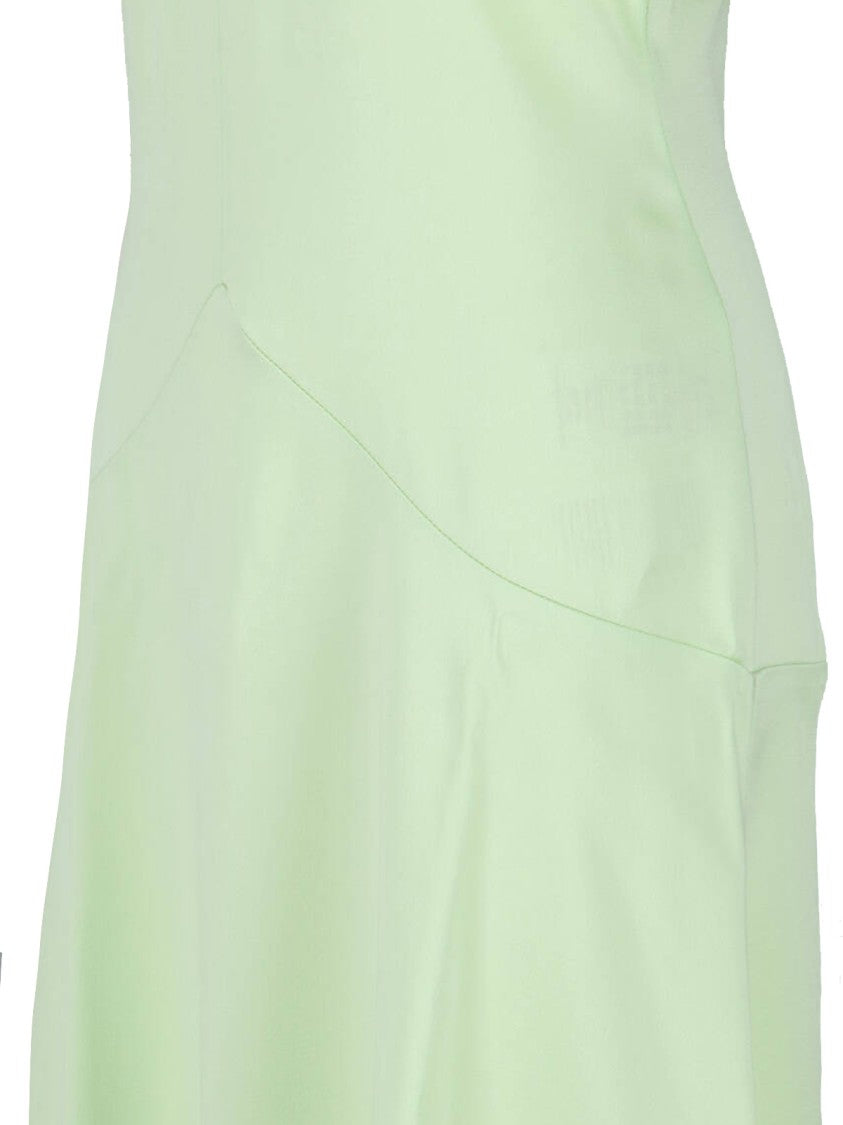 Stella Mccartney Green Asymmetrical Viscose Blend Midi Dress