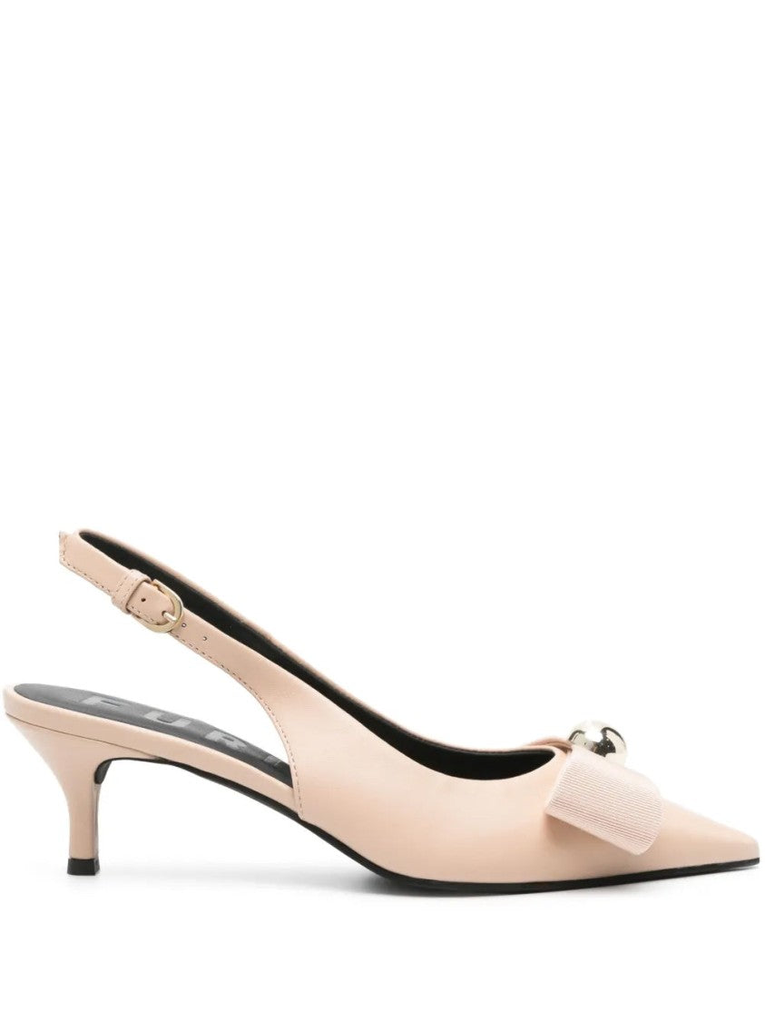 Furla Beige Sheep Leather Slingback Pumps