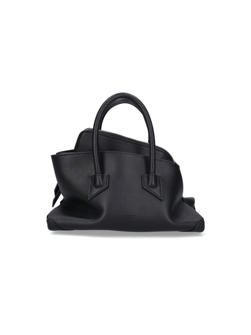 The Attico Black La Passeggiata Asymmetrical Leather Bag