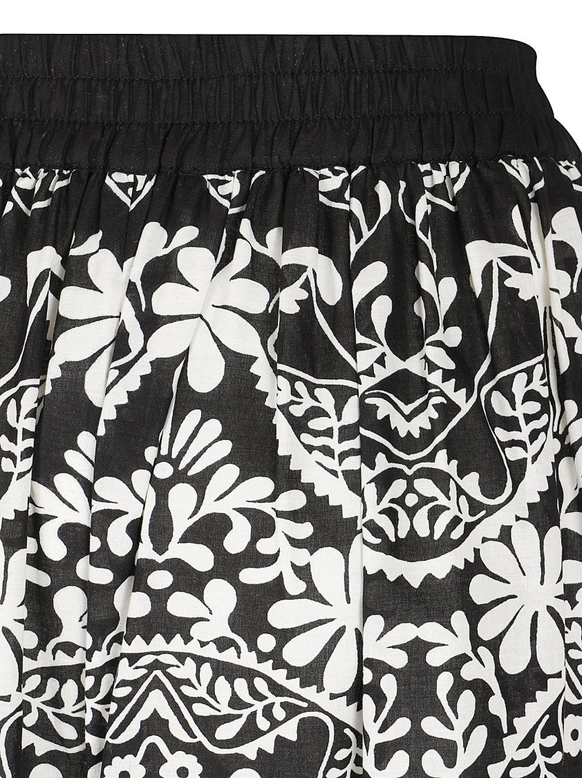 Max Mara Wide Leg Trousers With Intricate Floral And Geometric Pattern