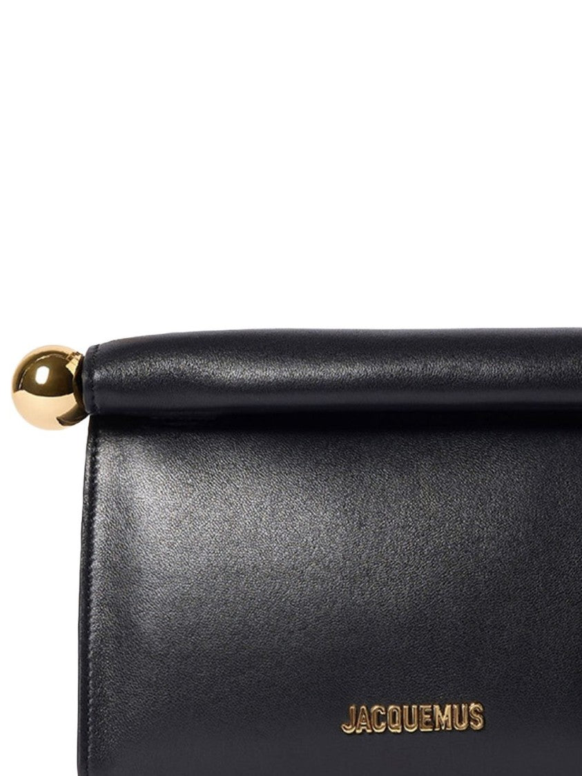Jacquemus Rolled Top Rectangular Shoulder Bag - Black