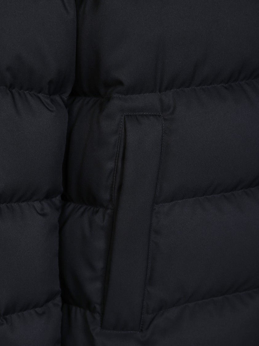 Herno Boxy Black Down Jacket With High Collar