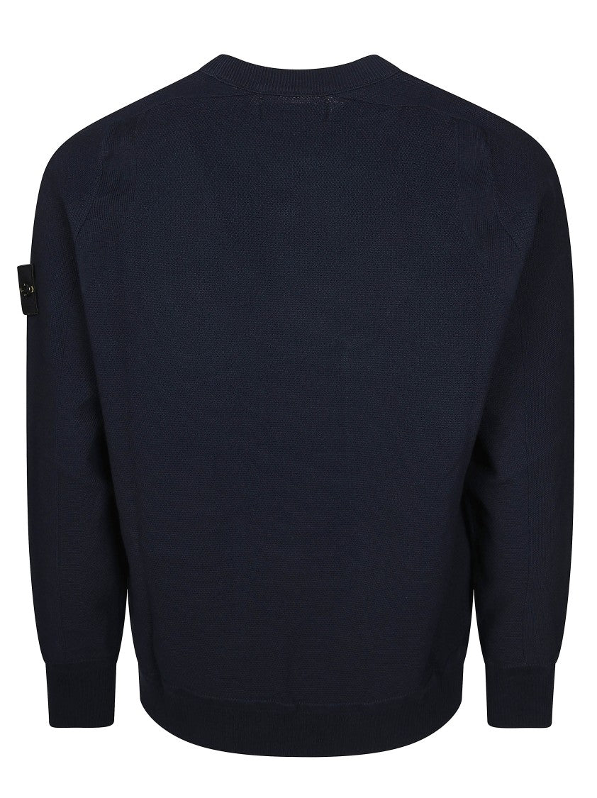 Stone Island Textured Knit Crew Neck Sweater