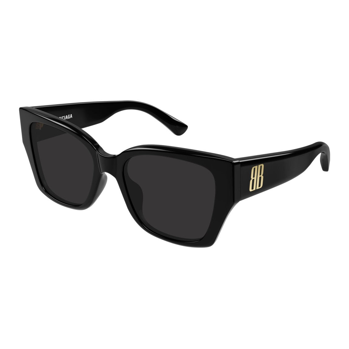 Balenciaga Oversized Square Sunglasses With Glossy Finish And Golden Accents