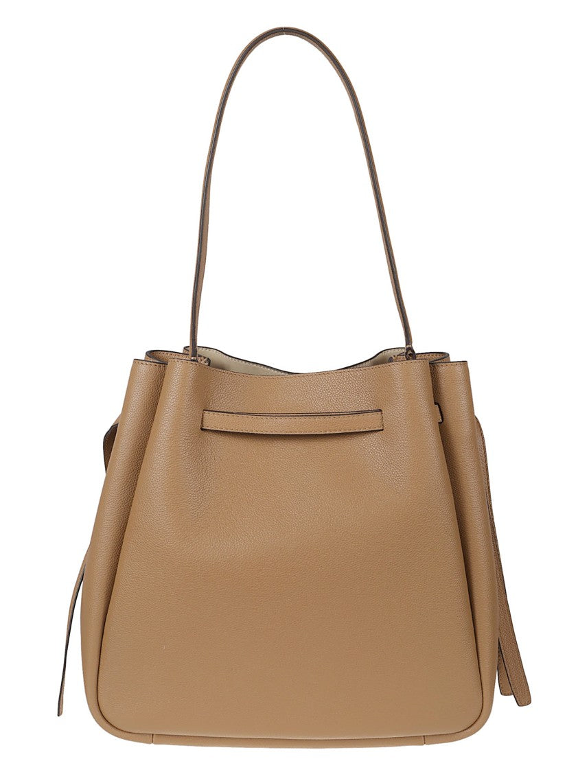 Tory Burch Black Leather Romy Bucket Bag