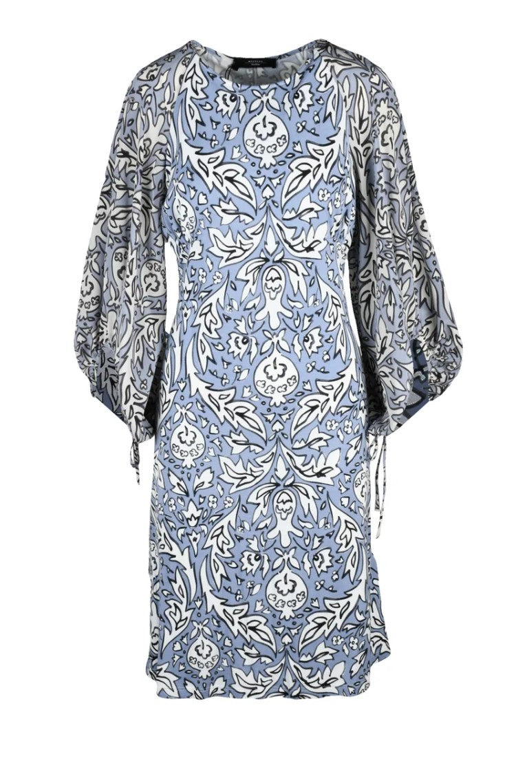 Max Mara Orata Midi Dress - White/Avio