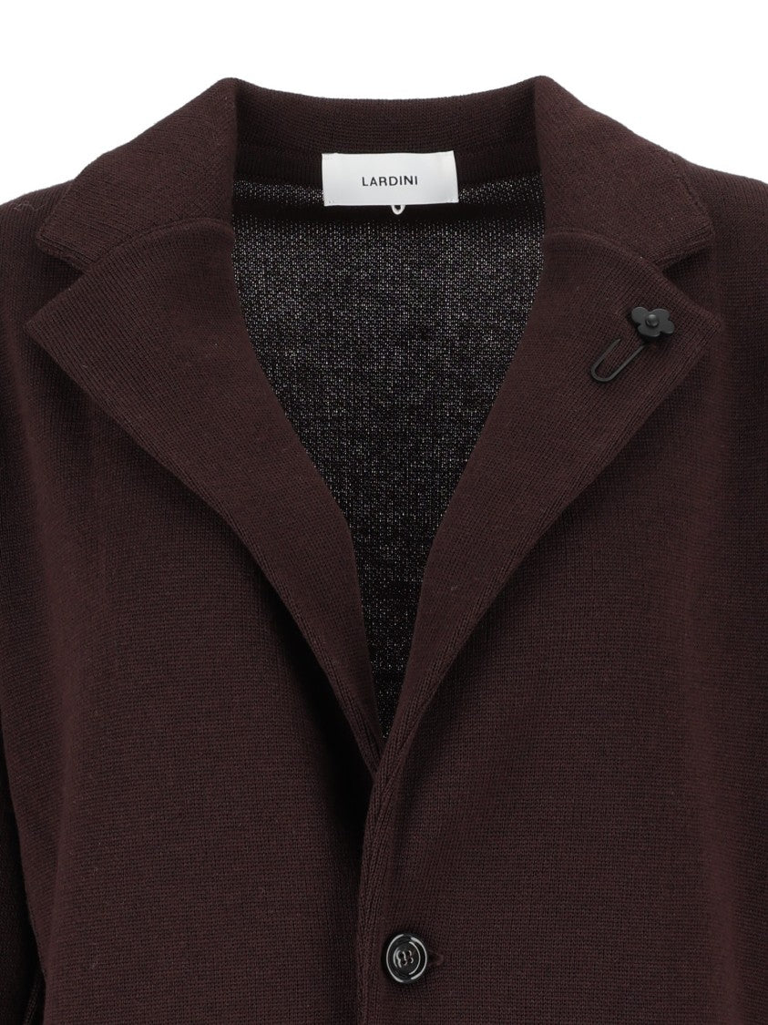 Lardini Tailored Floral Detail Knit Blazer