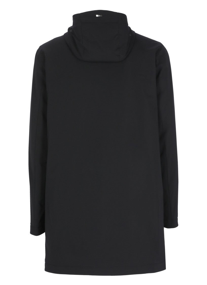 Herno Black Hooded Long Down Jacket