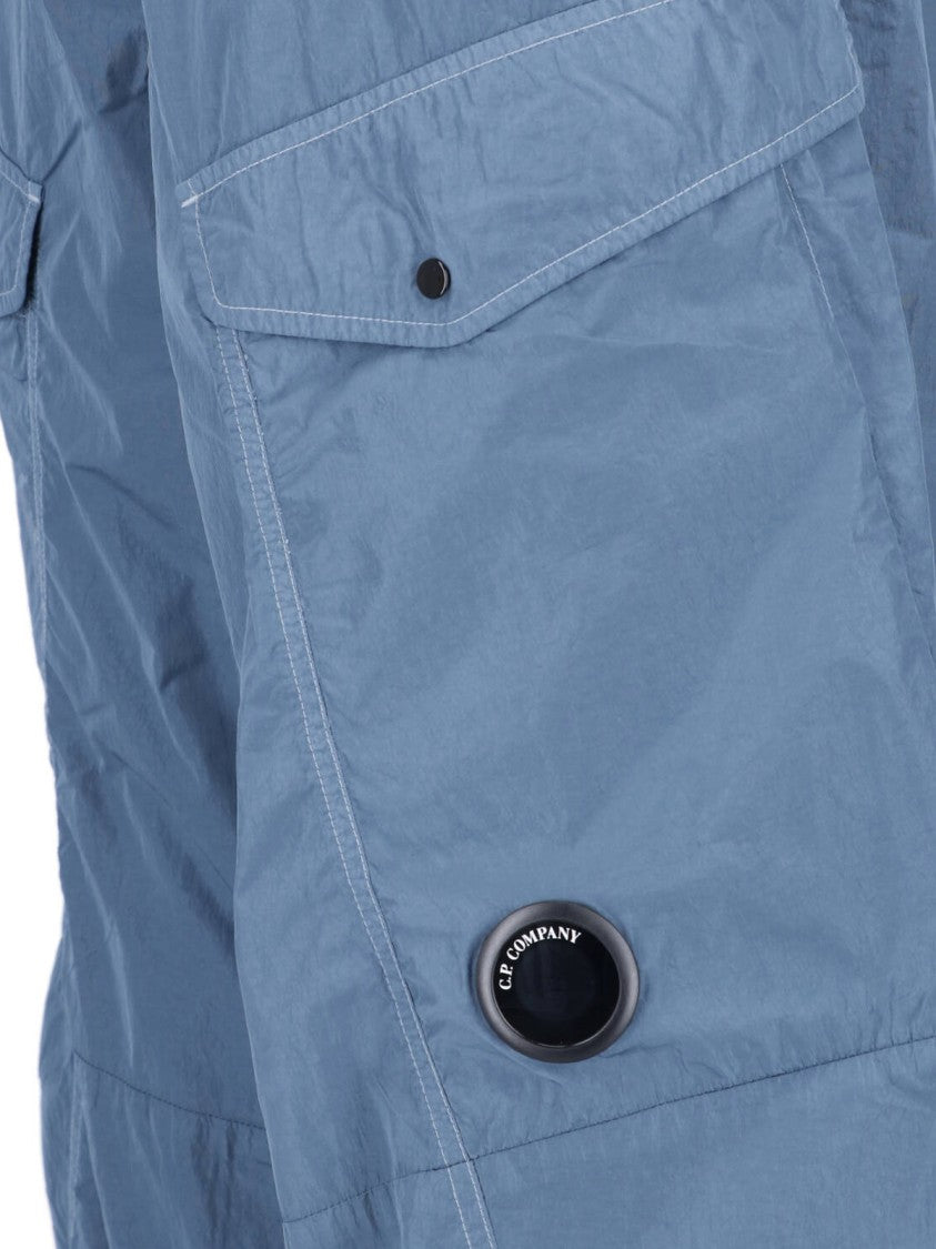 C.P. Company Wide-Leg Cargo Pants With Lens Detail And Smooth Fabric