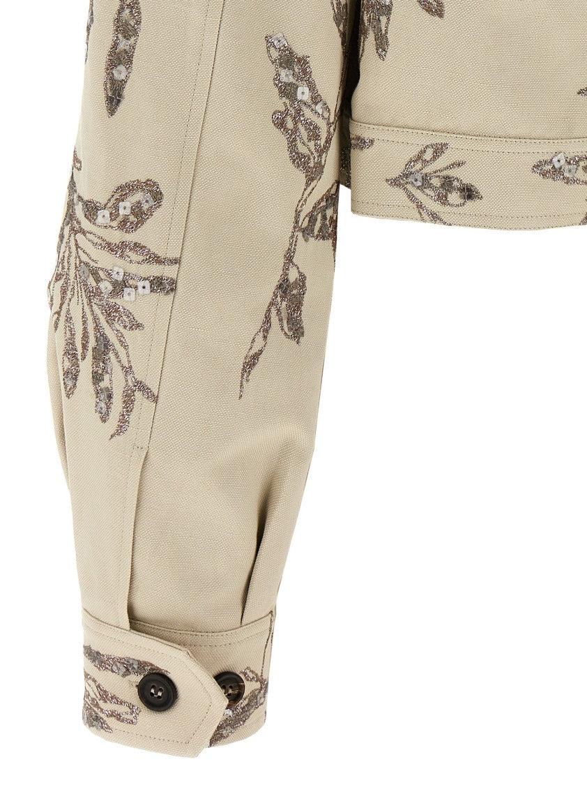 Brunello Cucinelli Cropped Linen Blend Jacket