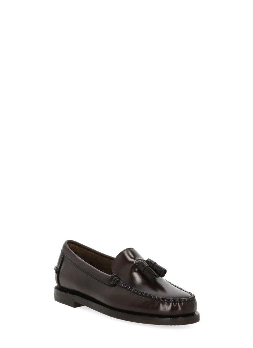 Sebago Dark Burgundy Patent Leather Tasseled Loafers