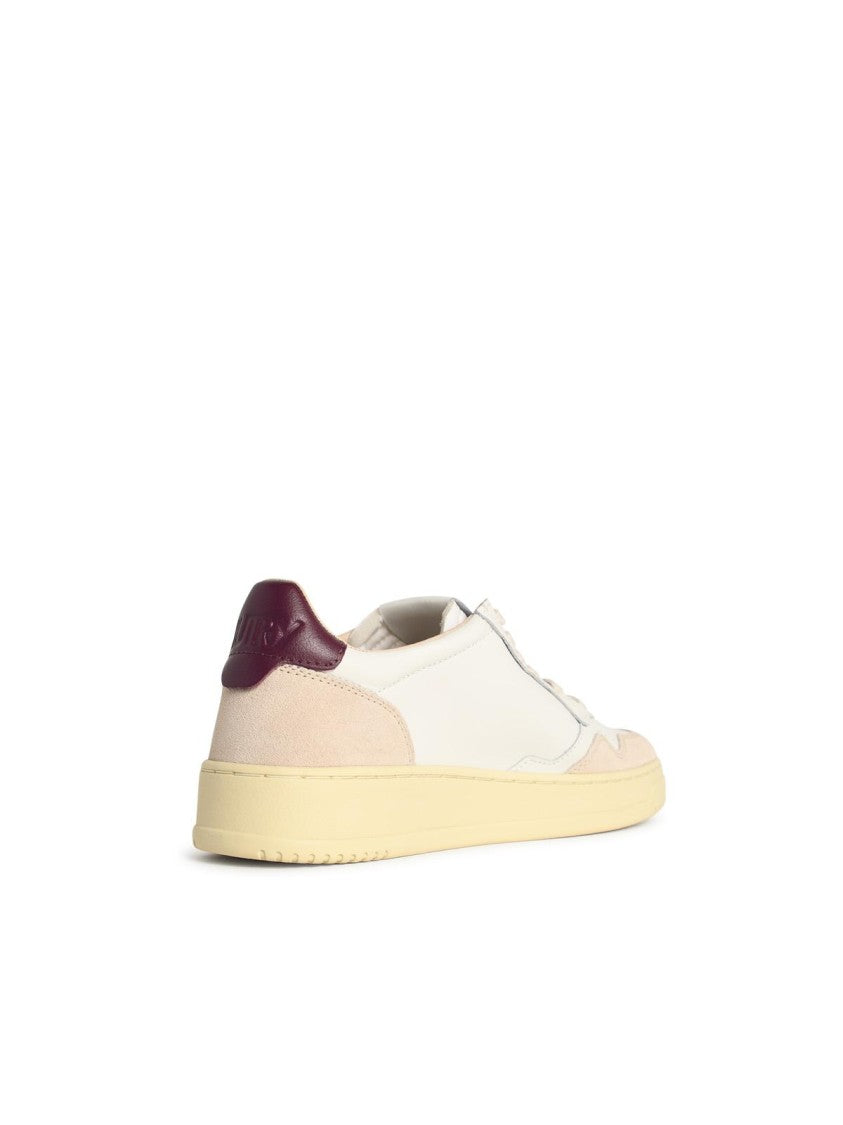 Autry 'Medalist Low' Sneakers In Duode And White Leather And Burgundy