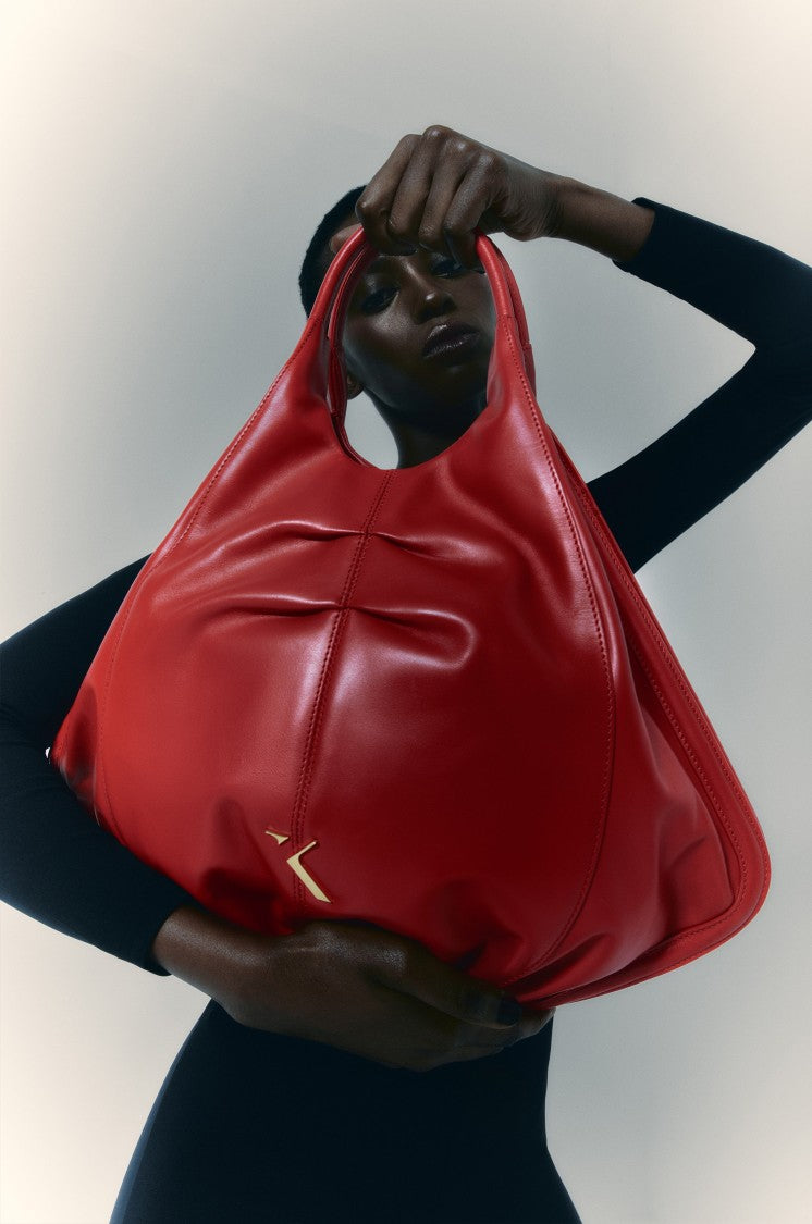 Saiid Kobeisy Sculptural Magenta Calfskin Bag