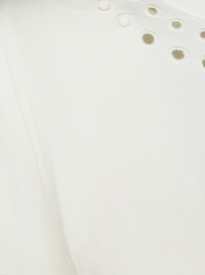 Isabel Marant Étoile White Odyle Scalloped Sleeves T-Shirt