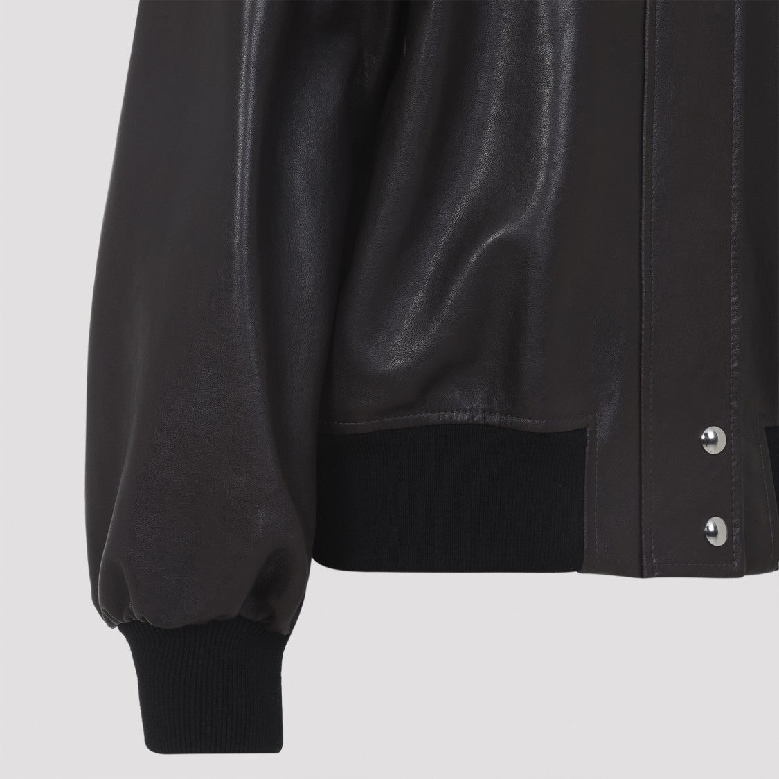Khaite Brown Lambskin Jacket With Tailored Fit And Voluminous Sleeves