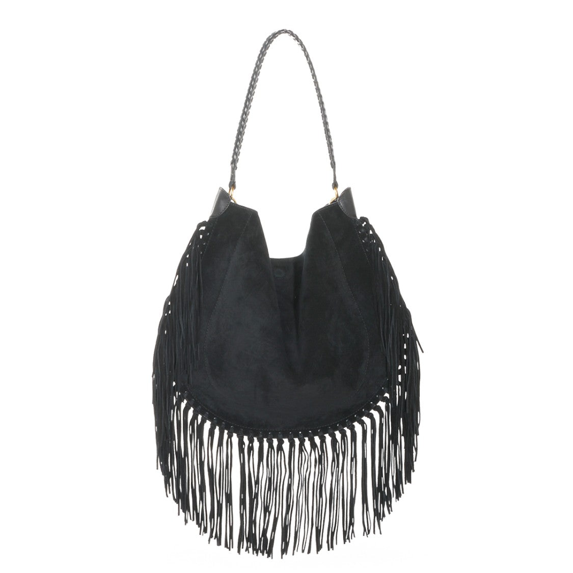 Isabel Marant Black Suede Handbag With Fringe