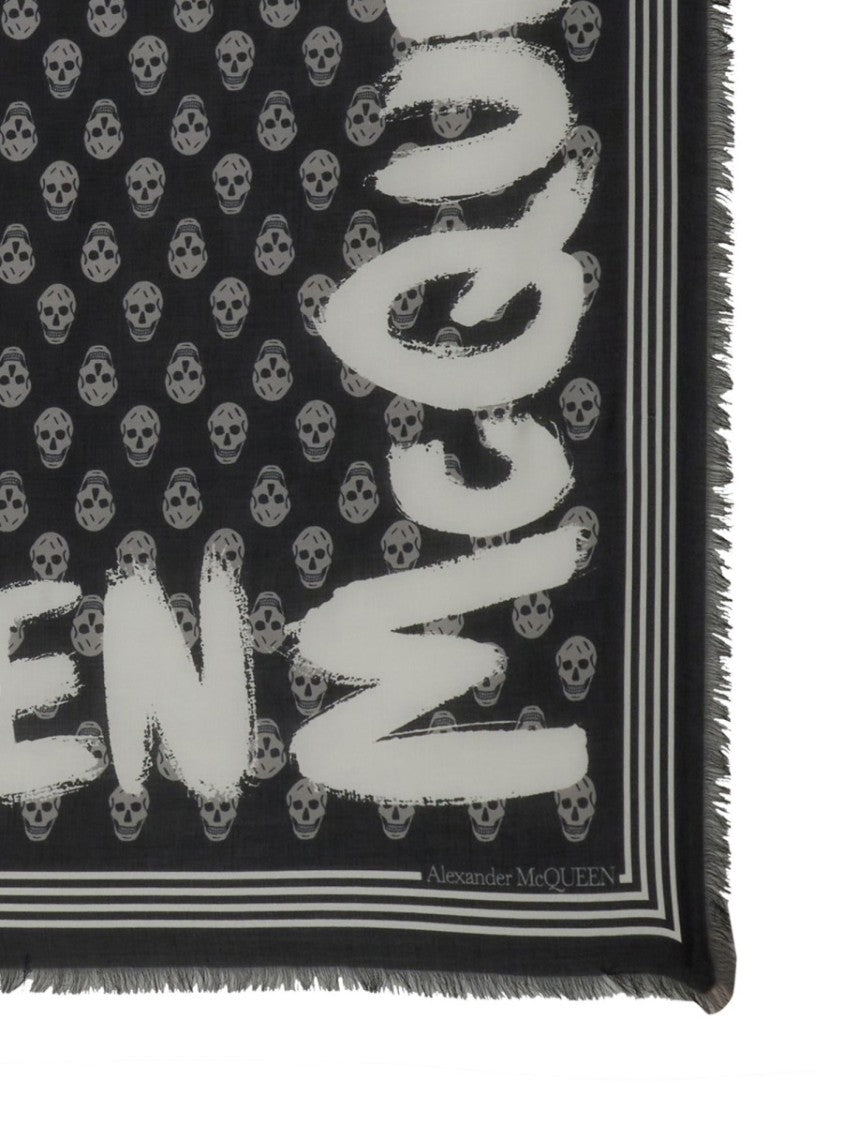 Alexander Mcqueen Graffiti Biker Scarf