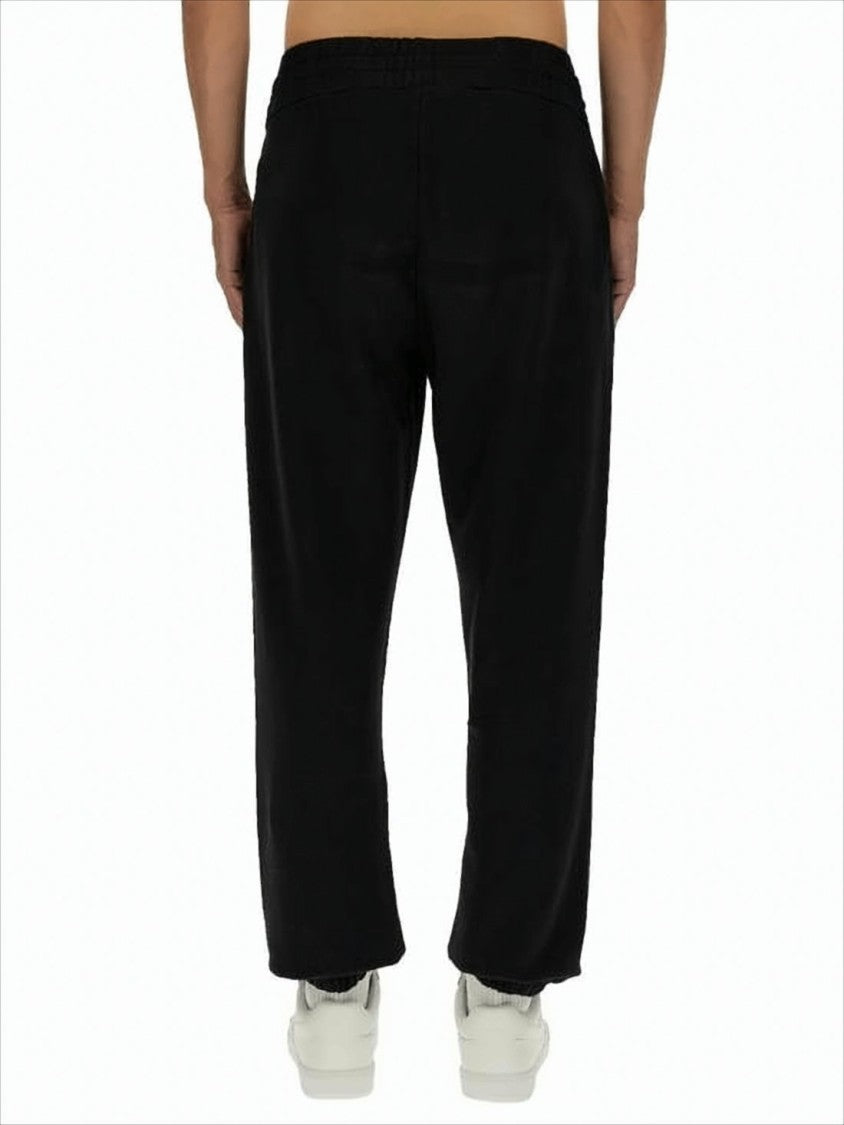 Palm Angels Relaxed Fit Black Jogger Pants With Gothic Logo