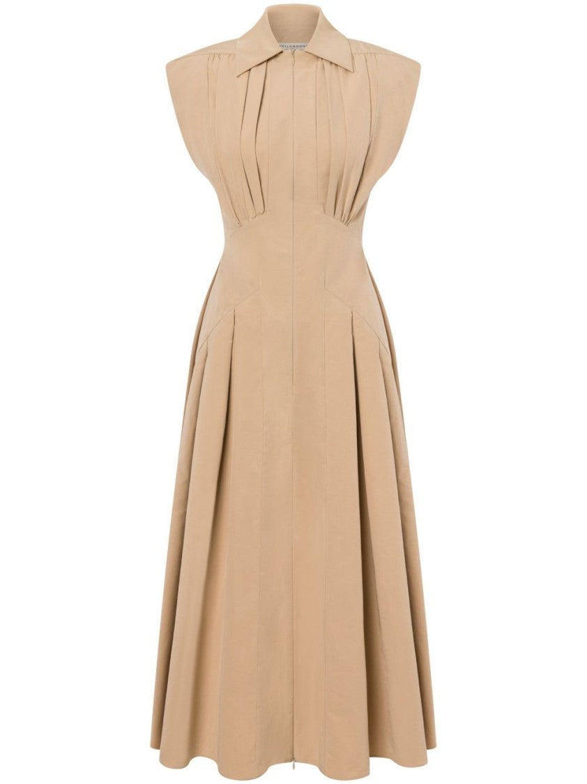 Philosophy Di Lorenzo Serafini Fitted Maxi Dress With Classic Collar