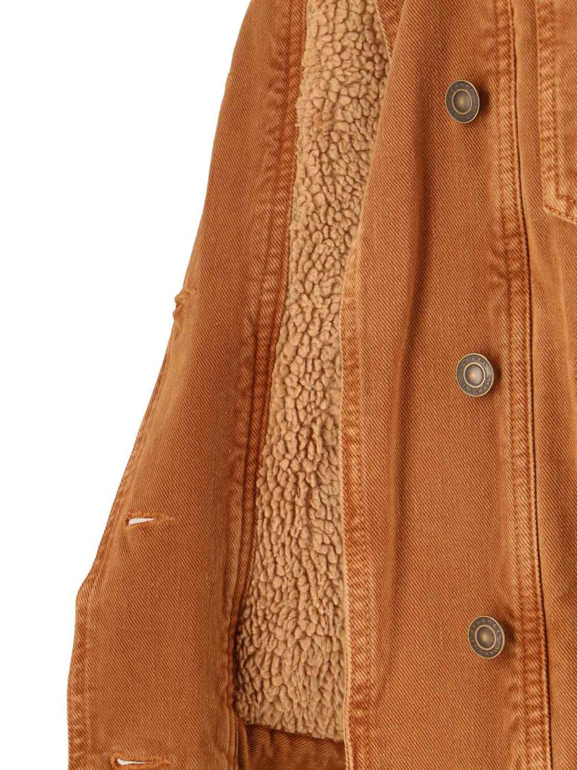 Isabel Marant Classic Brown Jacket With Textured Collar And Functional Pockets