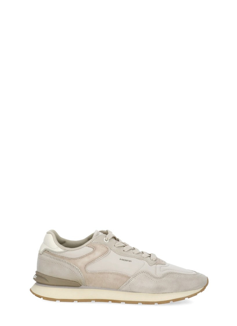 Hoff Beige Suede Leather Lace-Up Sneakers