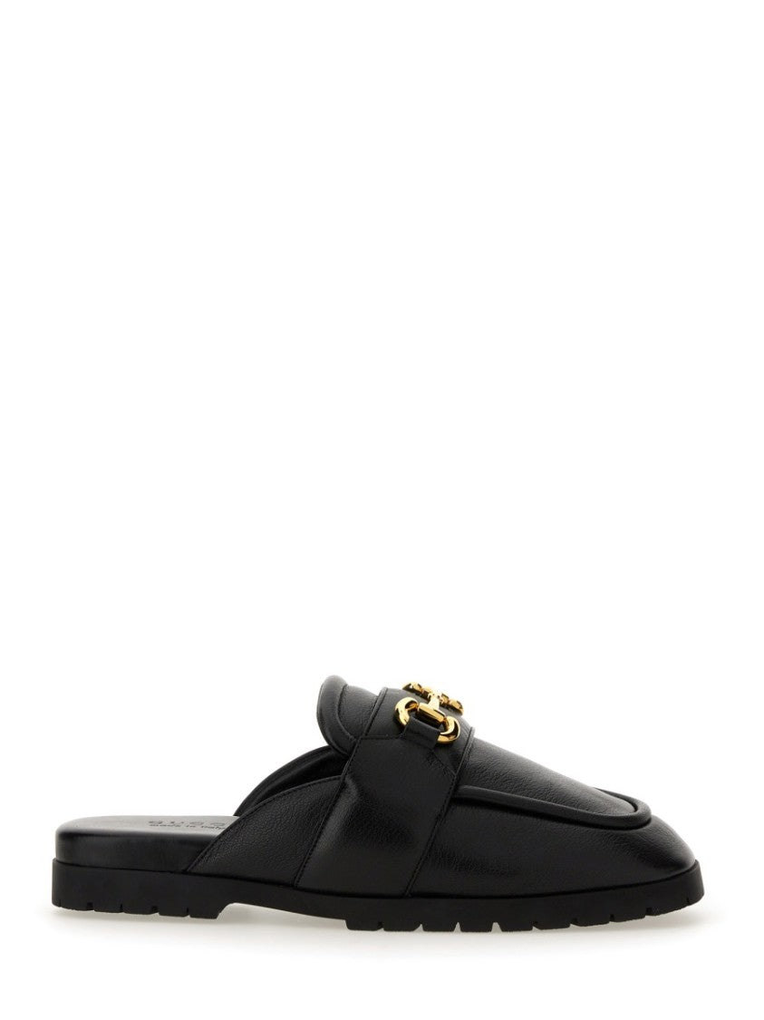 Gucci Men's Leather Sabot Shoe With Clamp Detail