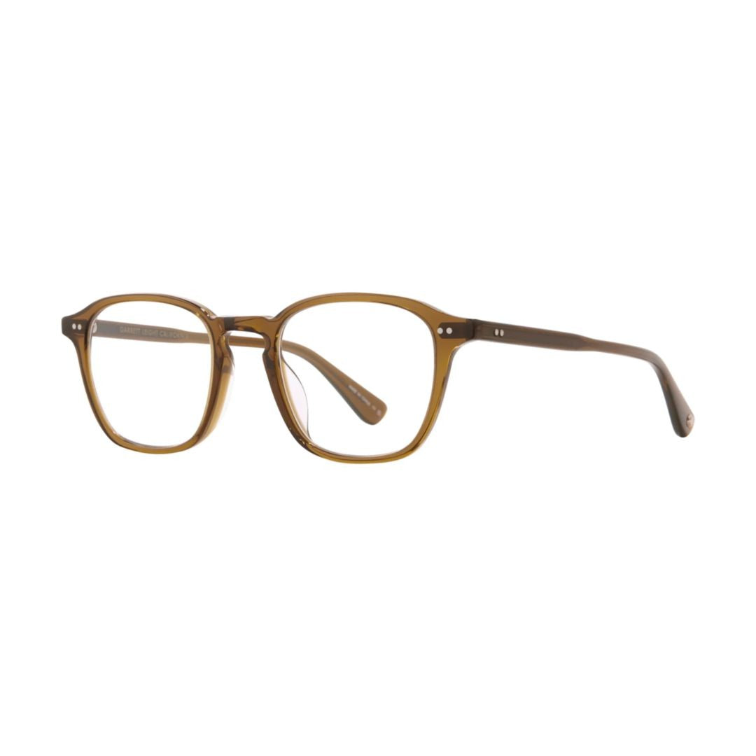 Garrett Leight Markus Translucent Brown Square Frame Sunglasses With Metallic Details