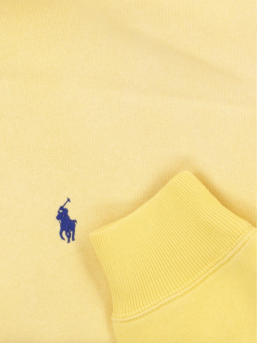 Polo Ralph Lauren Yellow Ribbed Hem Cropped Logo Sweater