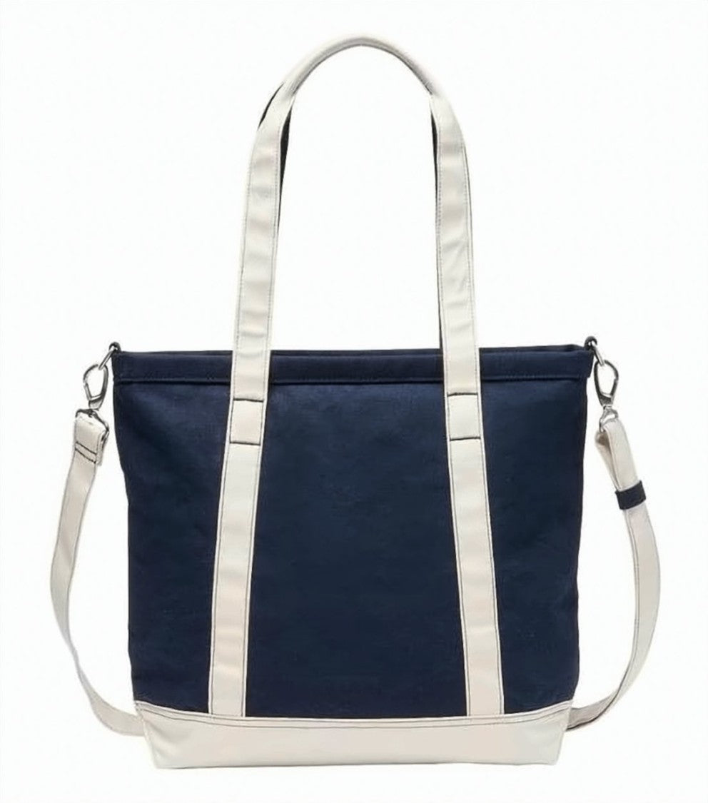 Onitsuka Tiger Rectangular Cotton Tote Bag With Embroidered Charm