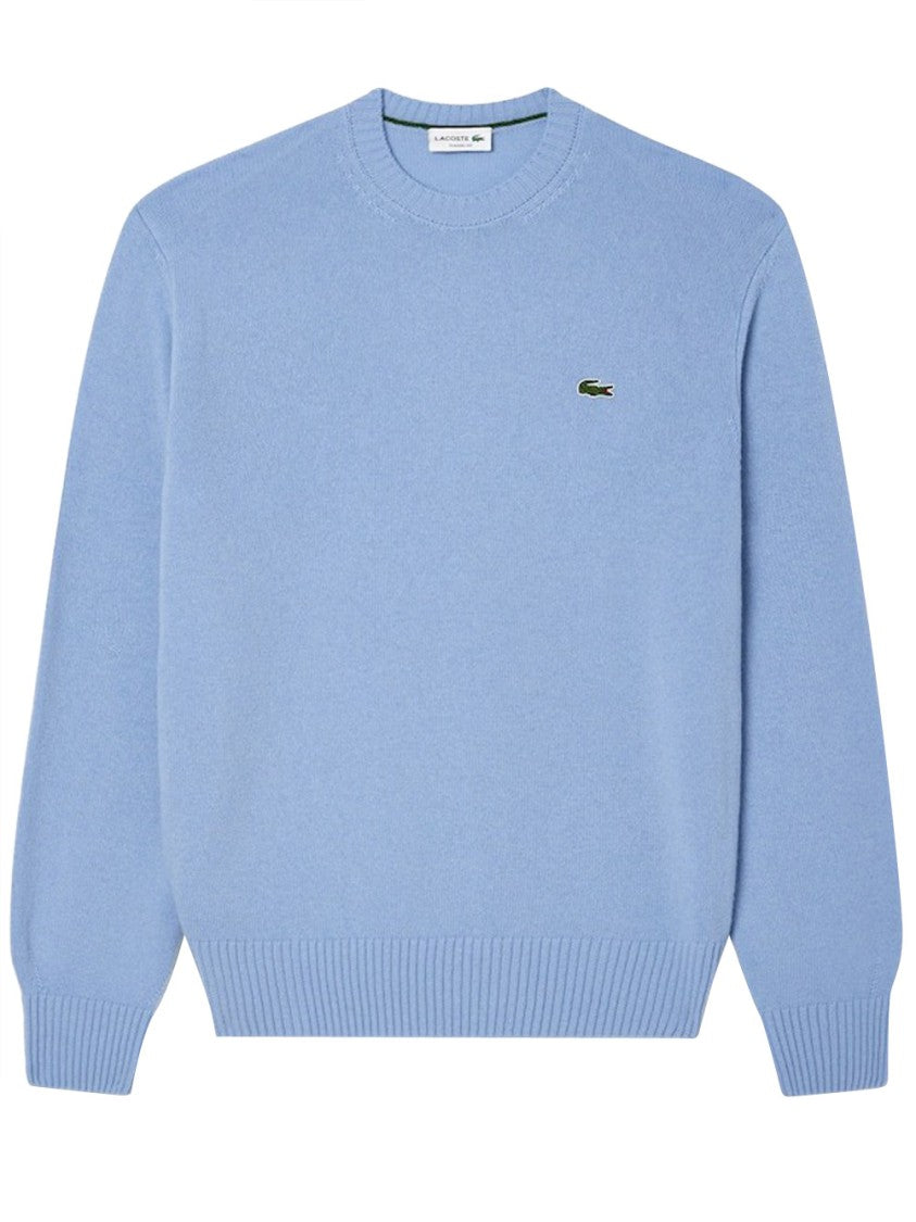 Lacoste Brushed Wool Crewneck Sweater With Ribbed Detailing