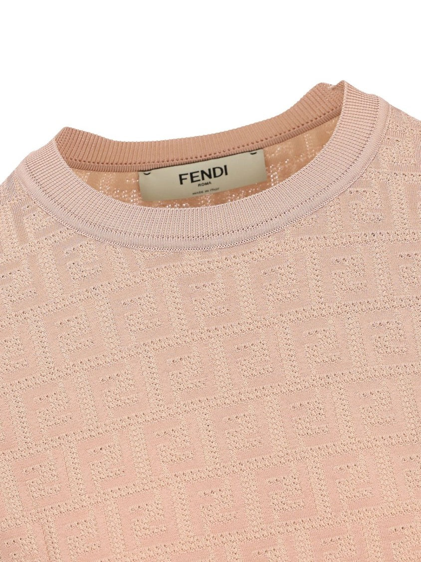 Fendi Relaxed Fit Classic Knit Sweater In Soft Pink