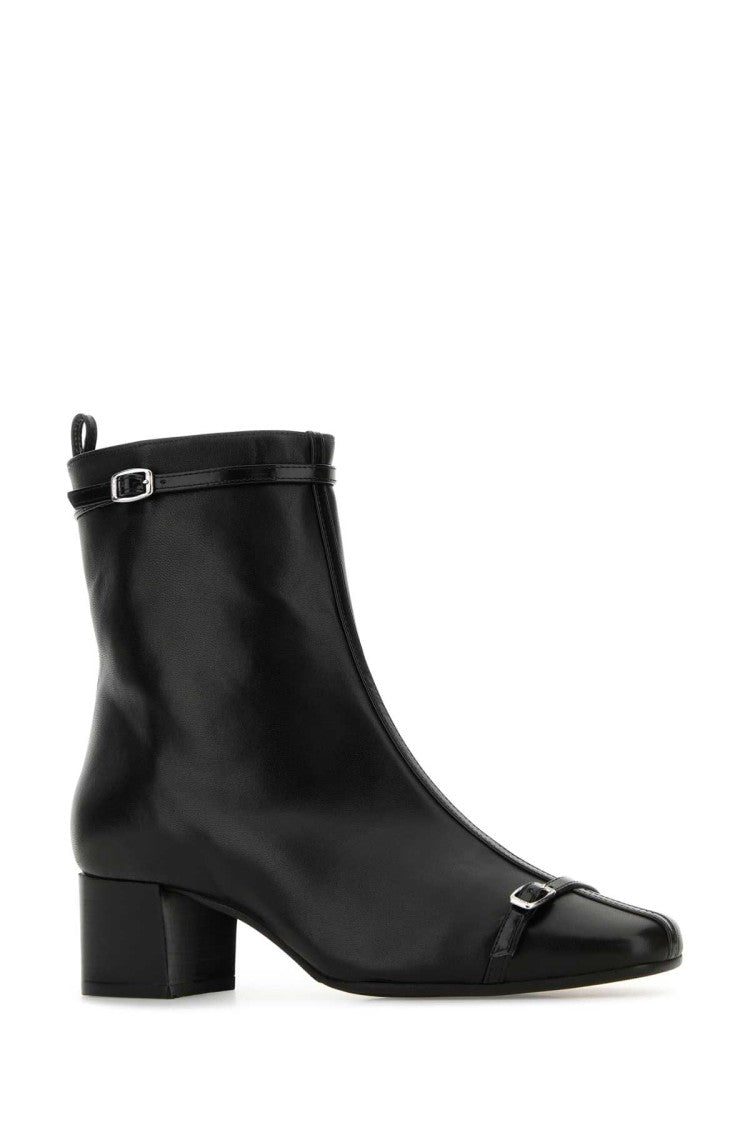 Carel Paris Black Leather Start Ankle Boots