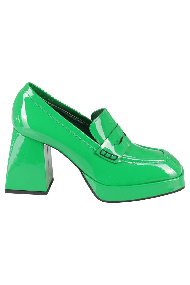 Giampaolo Viozzi Glossy Leather Loafers With Block Heel